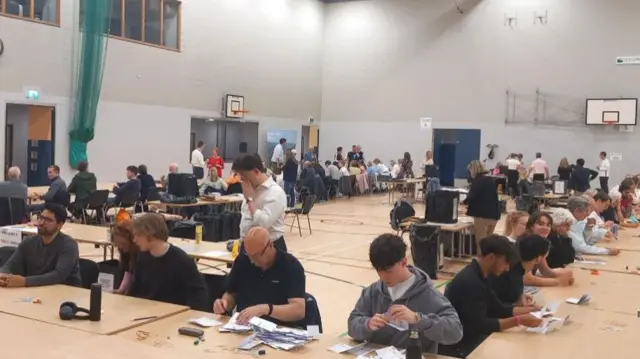 Counting at Dorking sports hall