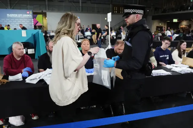 Police at polling station