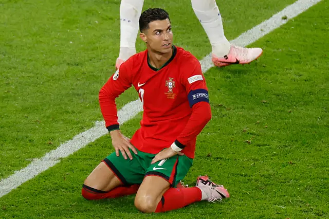 Cristiano Ronaldo reacts