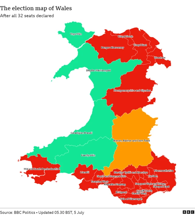 Map of Wales