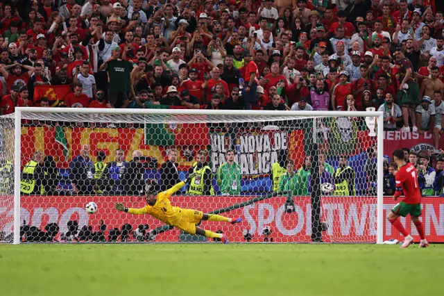 Cristiano Ronaldo of Portugal scores