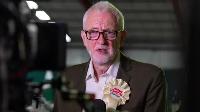 Jeremy Corbyn speaks to the media after he is declared winner of the North Islington Parliamentary seat, in London, Britain