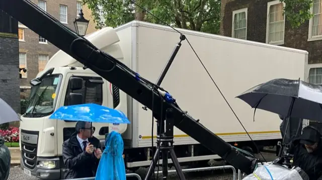 A large van in Downing Street