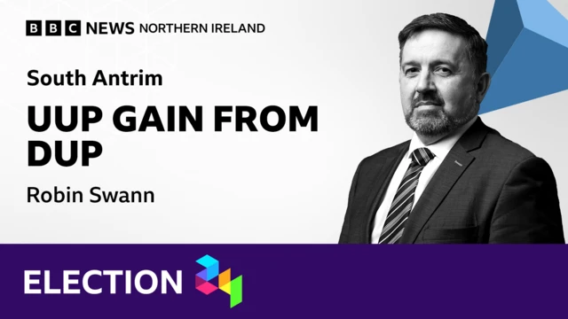 A graphic saying the UUP has won South Antrim