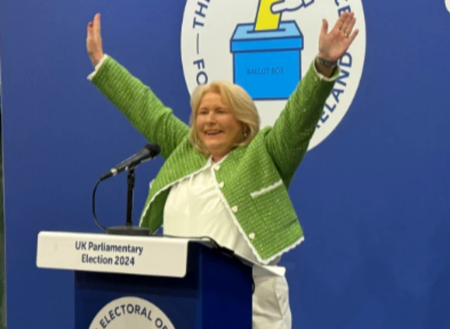 Pat Cullen celebrating her victory