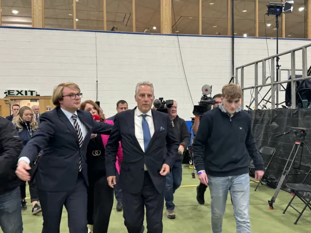 Ian Paisley arrives at the count