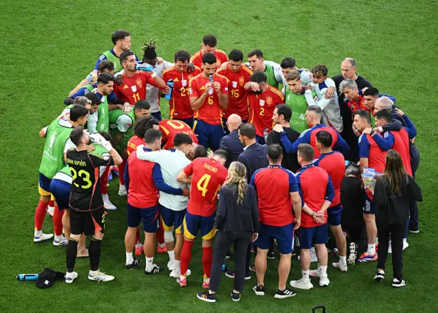 : Luis de la Fuente, Head Coach of Spain, delivers instructions