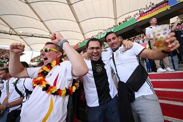 A fan of Germany celebrates after Florian Wirtz of Germany (not pictured) scores