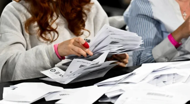 Ballot papers being counted