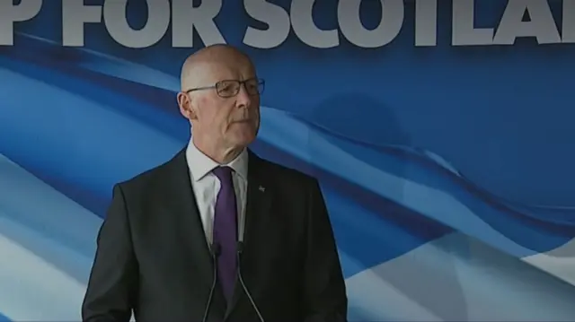 John Swinney gives a speech