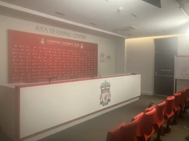 An empty Liverpool media room