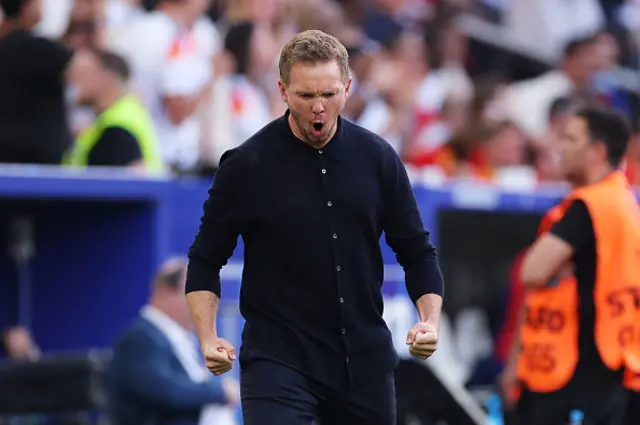 Julian Nagelsmann celebrates on the touchline