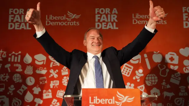 Liberal Democrat leader Sir Ed Davey at the London Art Bar in central London, 5 July 2024