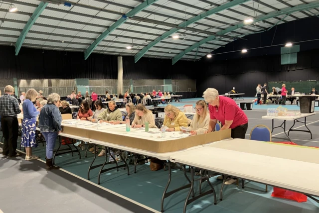 Vote counting in Barnstaple, North Devon