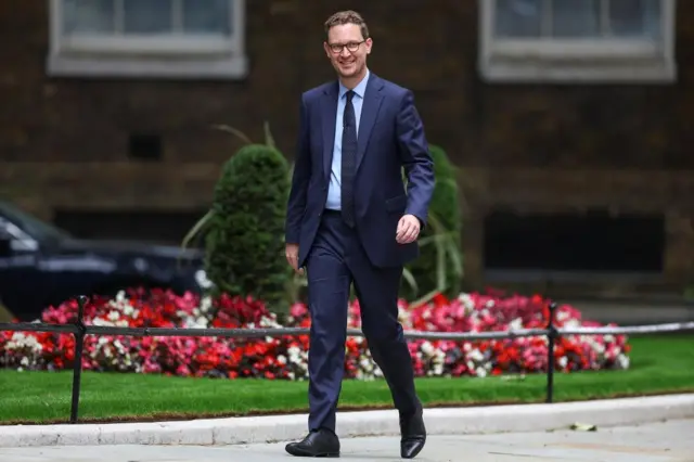 Darren Jones arriving in Downing Street