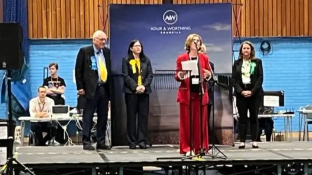 The Labour candidate giving a speech