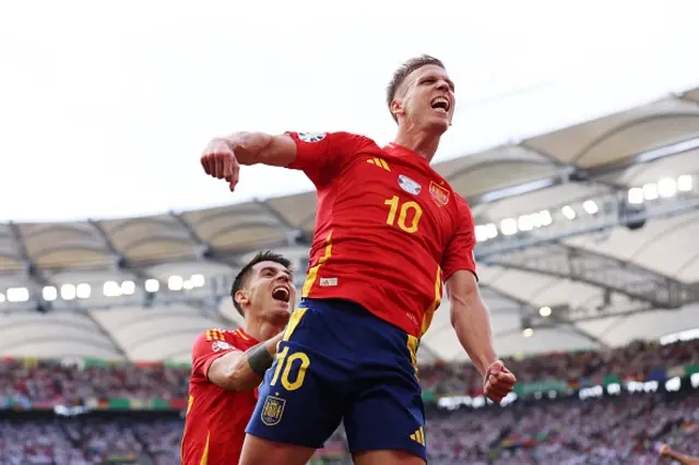 Dani Olmo of Spain celebrates