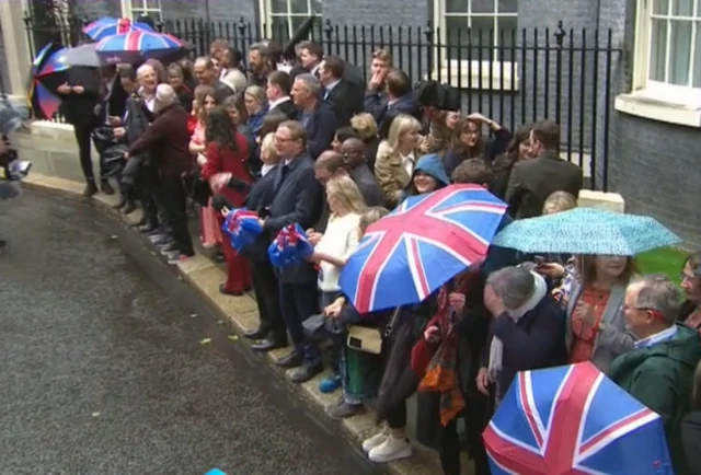 Union Jacks at Downing Street