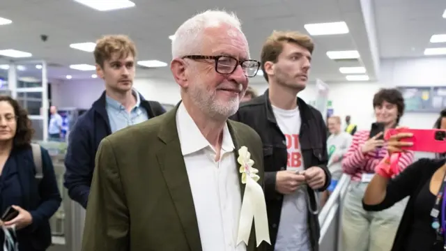 Former leader of the British Labour Party Jeremy Corbyn observes the election count in Islington, London, Britain, 05 July 2024. Britons went to the polls on 04 July 2024 to elect new members of Parliament following the call by Britain's Prime Minister Sunak for a snap election.