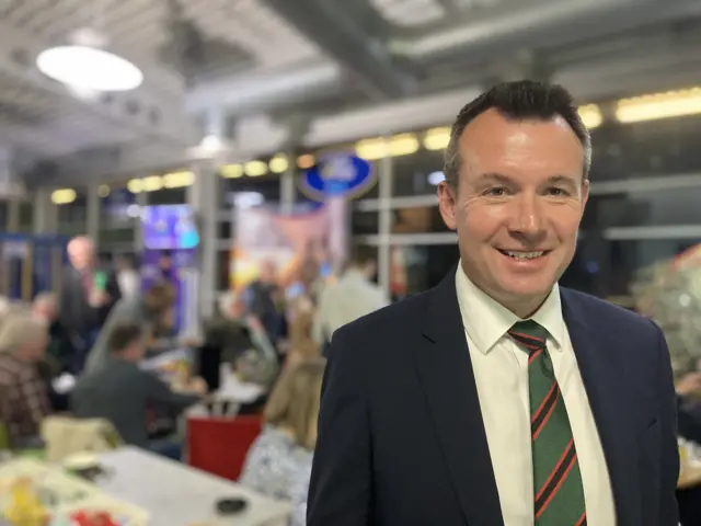 Stuart Anderson smiling at the count