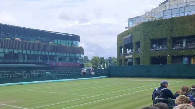 Outside court at Wimbledon