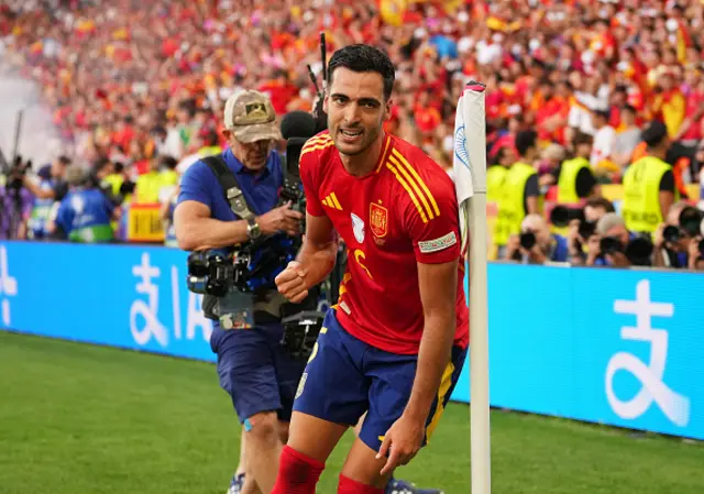 Mikel Merino of Spain celebrates