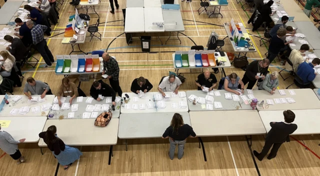 The South Devon general election 2024 count, in Totnes