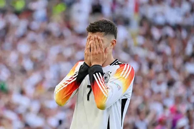 Kai Havertz of Germany reacts after a missed chance