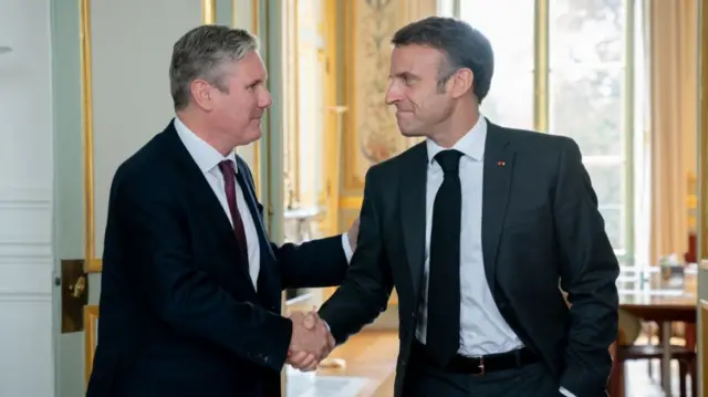 Starmer and Macron meeting in September 2023