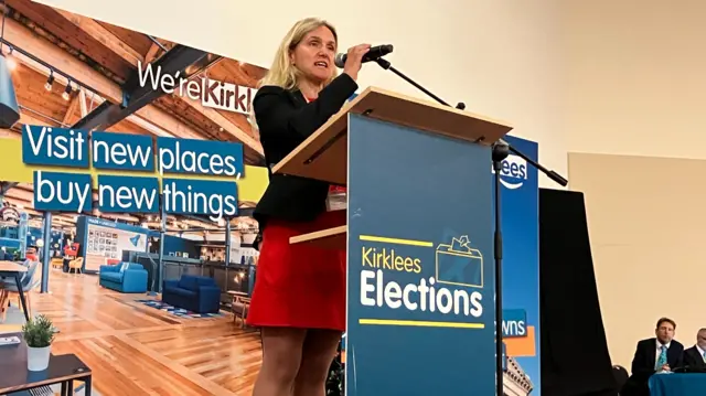 Kim Leadbeater makes speech at count