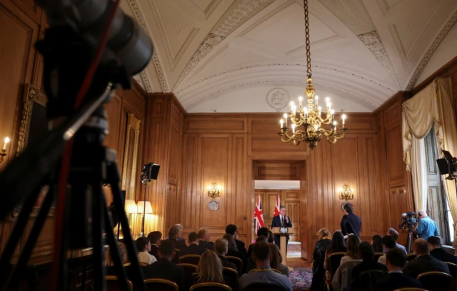 Keir Starmer delivers a speech, following his first cabinet meeting as Prime Minister