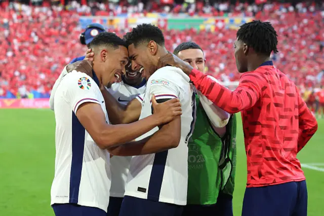 rent Alexander-Arnold of England celebrates scoring the winning penalty with teammate Jude Bellingham