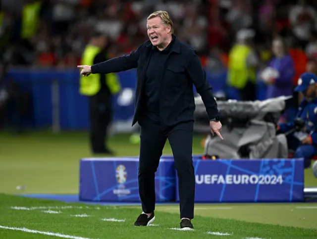 Ronald Koeman, Head Coach of the Netherlands, gestures