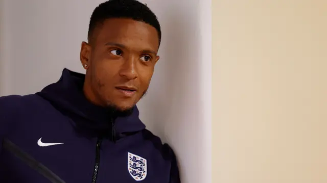 England defender Ezri Konsa waits to speak at a Euro 2024 news conference