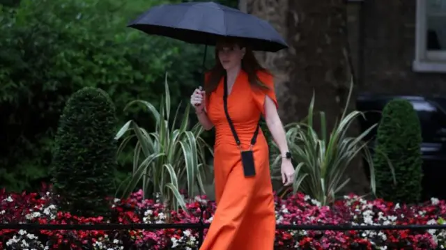 British Deputy Prime Minister Angela Rayner walks to attend the first cabinet meeting with British Prime Minister Keir Starmer at Downing Street, in London, Britain, July 6, 2024.