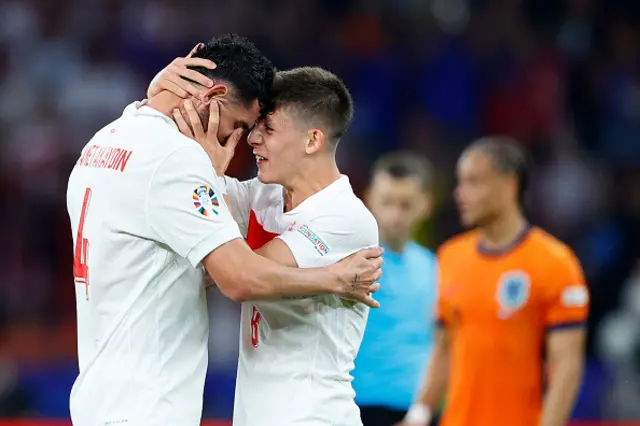 Samet Akaydin of Turkey , Arda Guler of Turkey celebrate