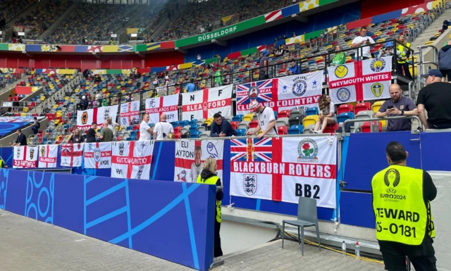 England flags in Dusseldorf