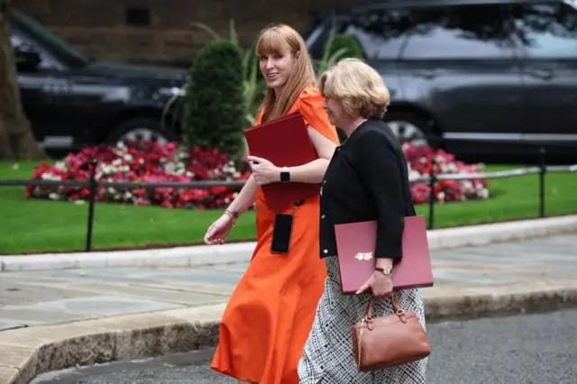 Angela Rayner walking up towards No 10