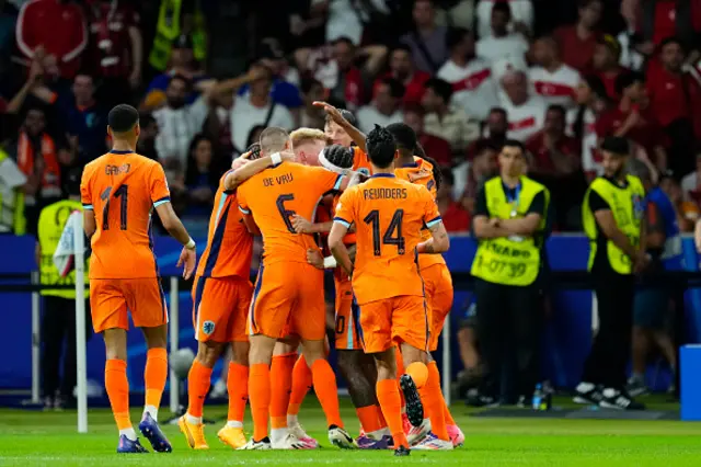 Stefan de Vrij Centre-Back of Netherland and Inter Milan celebrates after scoring