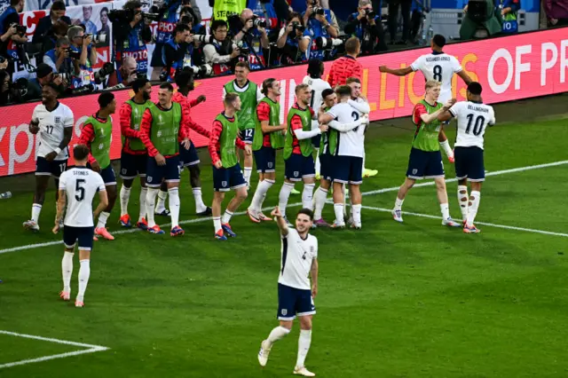 England players celebrate