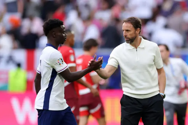 Gareth Southgate and Bukayo Saka