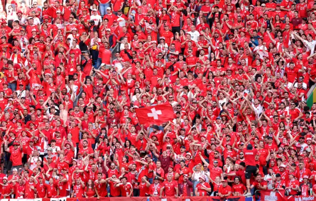 Switzerland fans against England