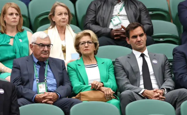 Roger Federer sat with his parents