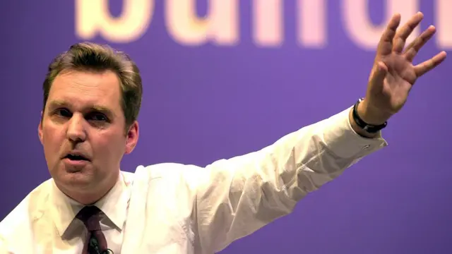 Alan Milburn speaking at the Labour Party Conference in Brighton 2001