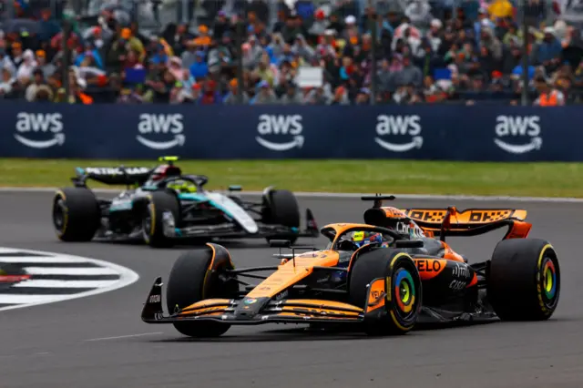 lando norris leads lewis hamilton