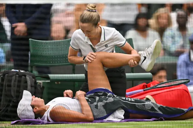 Madison Keys receives treatment