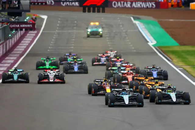 george russell ahead of lewis hamilton