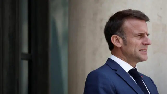 Macron looking worried