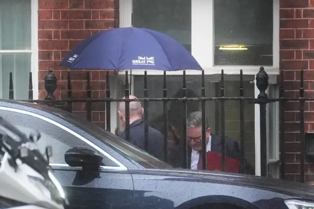 Keir Starmer exiting Downing Street