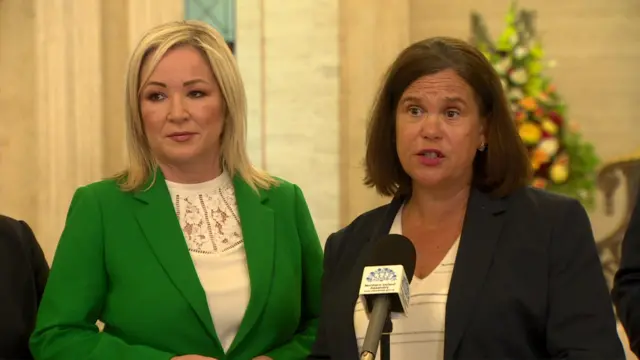 Northern Ireland's First Minister Michelle O'Neill and Sinn Féin leader Mary-Lou McDonald